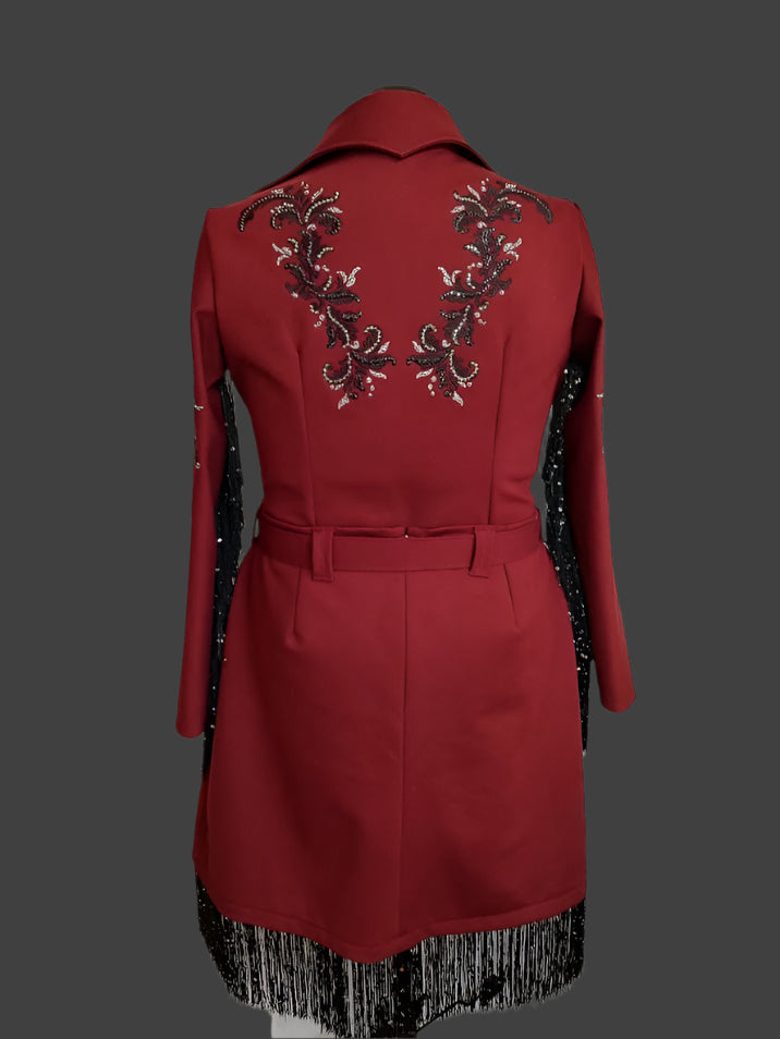 Crimson chic- Fashion Forward Blouse and Skirt
