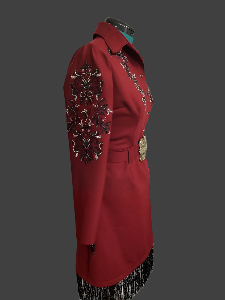 Crimson chic- Fashion Forward Blouse and Skirt